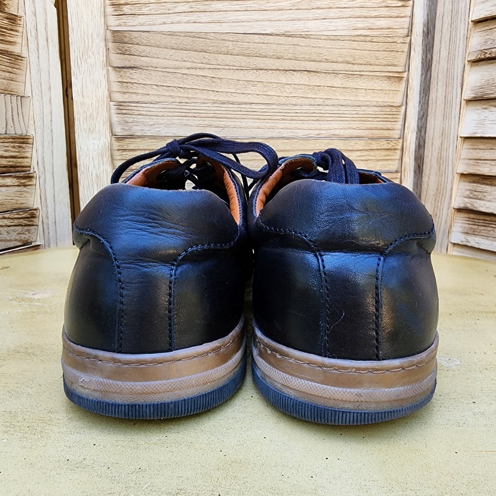 Johnston & Murphy Sz 10 D Black Leather Sneaker Quiet Luxury Old Money Casual - Picture 3 of 6